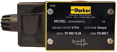 Parker D3W20BNYC 110/120 V AC 0.72-0.80 A 5000 PSI 4/2 Directional Control Valve