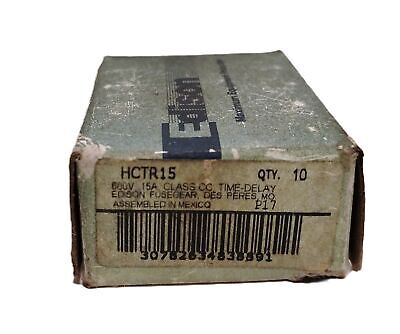 Edison HCTR15 600 V AC 15 A Class CC Current-Limiting Time-Delay Fuses