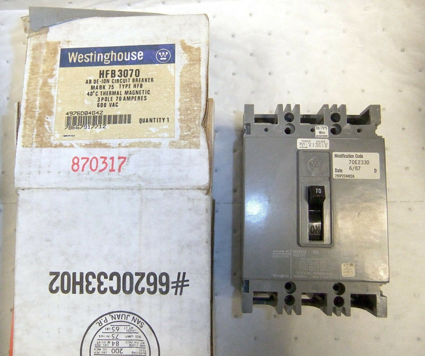 Westinghouse HFB3070 Circuit Breaker