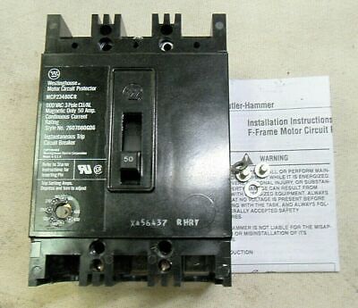 Westinghouse MCP23480CR 3P 50A 600VAC Circuit Breaker
