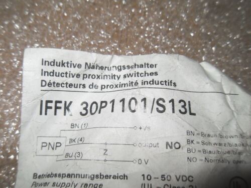 Baumer Electric IFFK 30P1101/S13L Inductive Proximity Switch