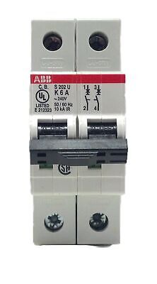 ABB S202U-K6 240 V 6 A 2 P Din Rail Mount Circuit Breaker