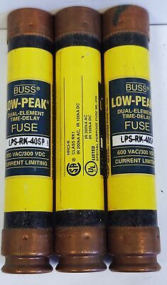 Bussmann LPS-RK-40SP LOW-PEAK 600V 40A Class J Current-Limiting Time Delay Fuse