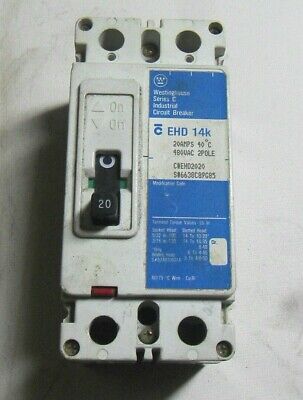 Westinghouse EHD2020 Circuit Breaker 20A 2P 480VAC