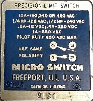 Honeywell / Microswitch 8LS1 Precision Limit Switch