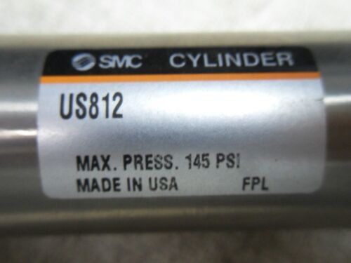 1 SMC US812 PNEUMATIC CYLINDER 145 PSI MAX PRESSURE