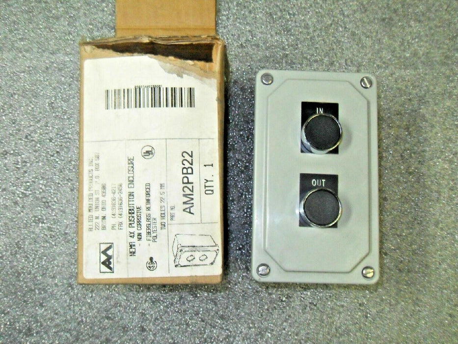 Allied Moulded AM2PB22 Push Button Enclosure W/ 2 Push Buttons