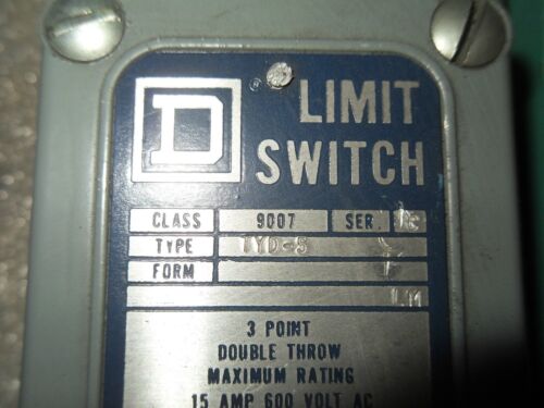 1 Square D 9007-TYD-5 LIMIT SWITCH