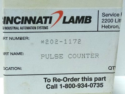 Cincinnati Lamb 1.132.101.033 SK07.1 202-1172 7 Digit 24 V DC Counter