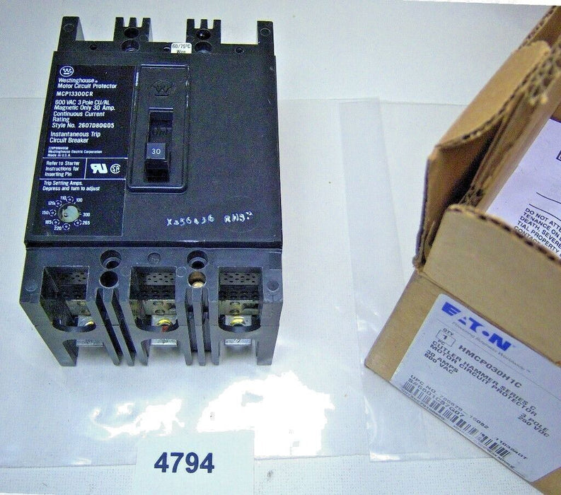 Westinghouse Circuit Breaker MCP13300CR 30A 3P 600 VAC
