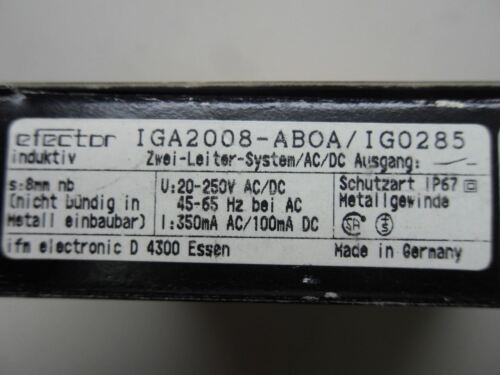IFM Efector IGA2008-ABOA / IG0285 Sensor