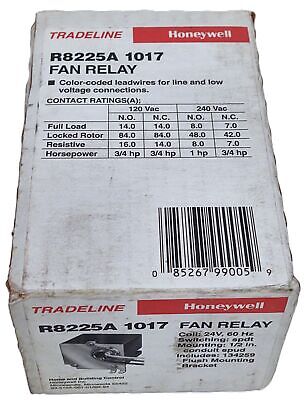 Honeywell R8225A-1017 120/240V Fan Relay with 24VAC Coil