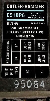 Cutler-Hammer E51DP6 Photoelectric Proximity Sensor