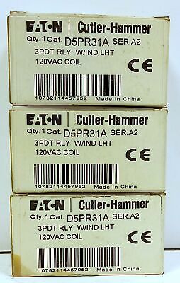Eaton D5PR31A Ser A2 120 V AC 3PDT Plug-In Relay w/ Indicator Light