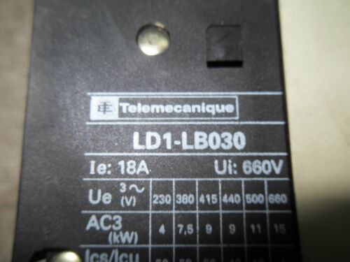 1 TELEMECANIQUE LD1-LB030 MOTOR STARTER W/ LB1-LB03P06