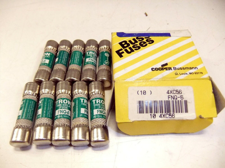 Box of 10 Bussmann FNQ-6 Fuses