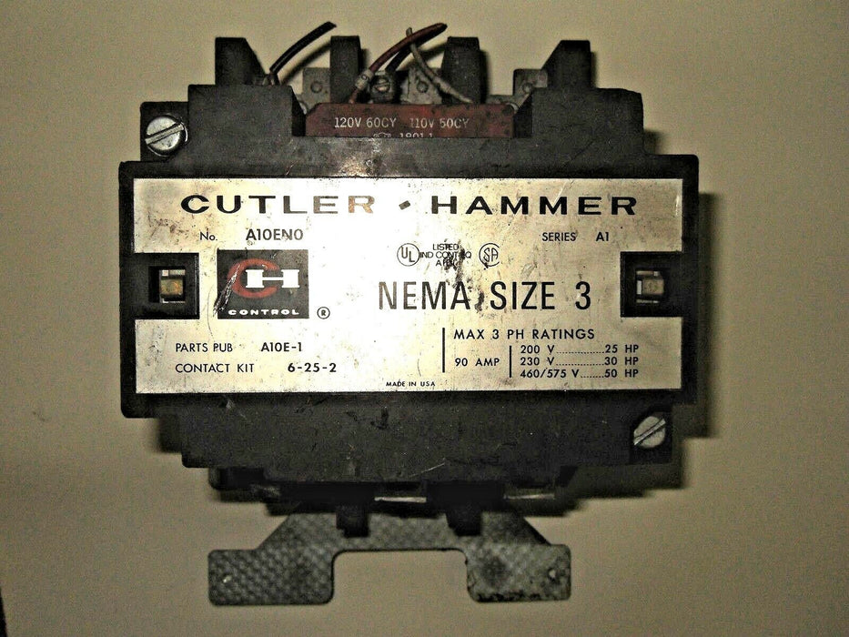 Cutler-Hammer A10ENO STARTER 90AMP SIZE3 3POLE