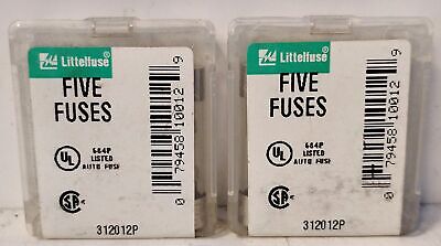 Littelfuse 312012P 32 V AC 12 A Fast Acting Glass Fuse - Lot of 10