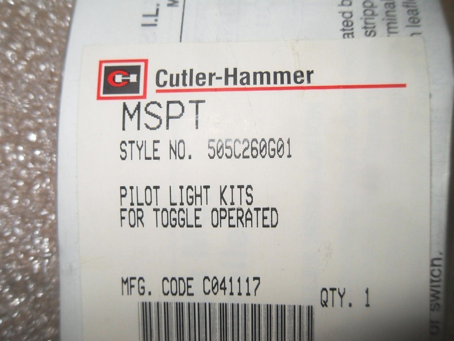 Cutler-Hammer MST01SN1P 1 Pole MS Starter W/ Pilot Light