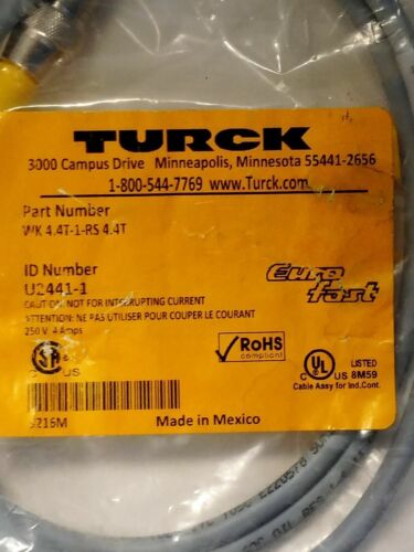Turck WK 4.4T-1-RS 4.4T EUROFAST Molded Cordset