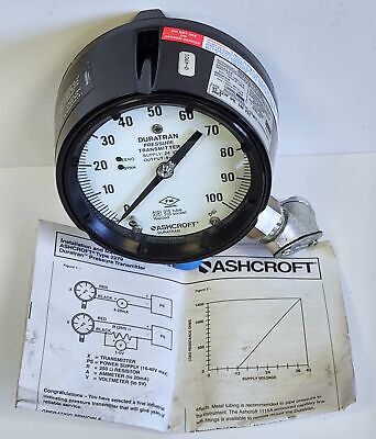 Ashcroft 45-2279-04L-100 Sealed Pressure Transmitter with 316 SS Tube and Socket