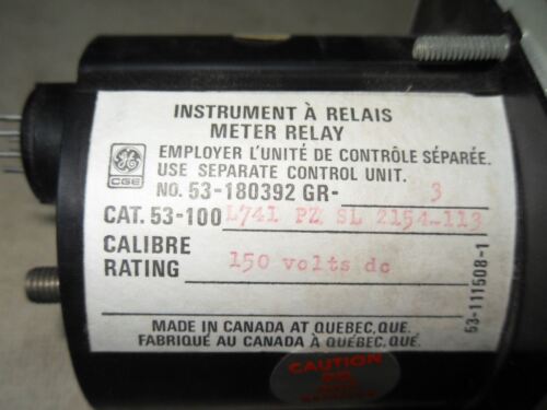 Canadian GE 53-100 L741 PZ Current Meter 0-150VDC