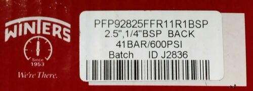 Winters PFP929825FFR11R1BSP Gauge