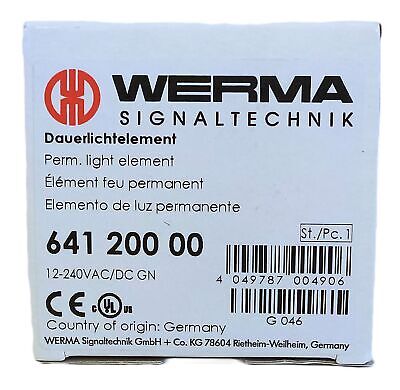 WERMA 641 200 00 12-240V Green Stacklight Lamp Holder No Lamp