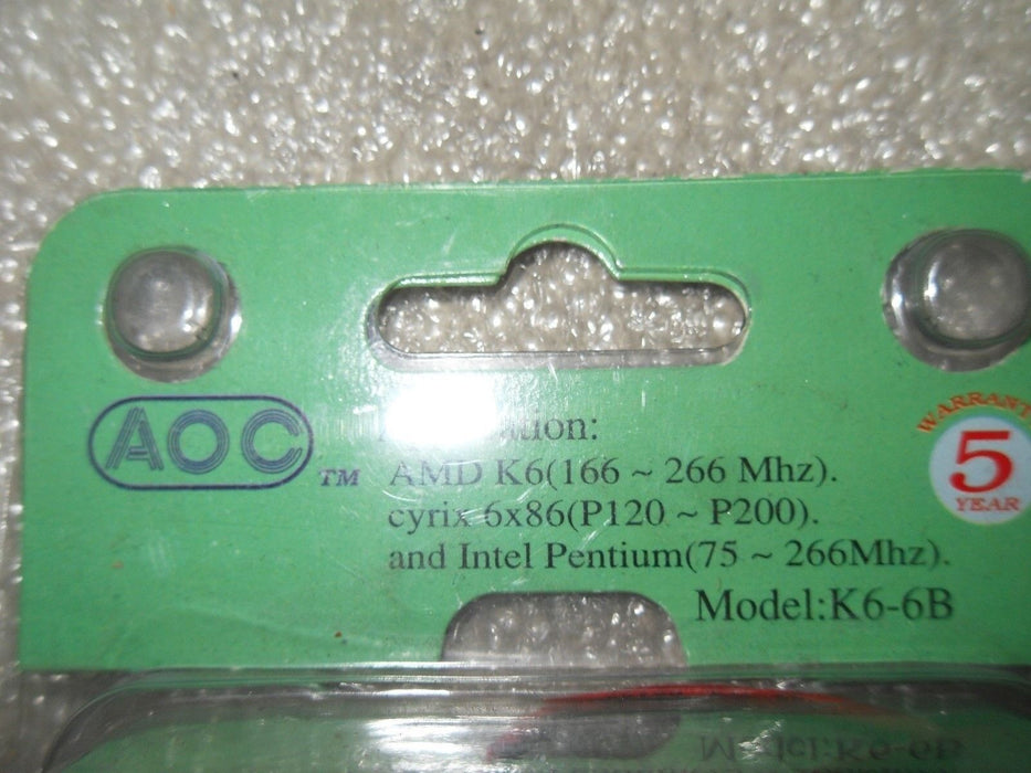1 AOC K6-6B Cpu Cooler Fan 12Vdc 0.1A