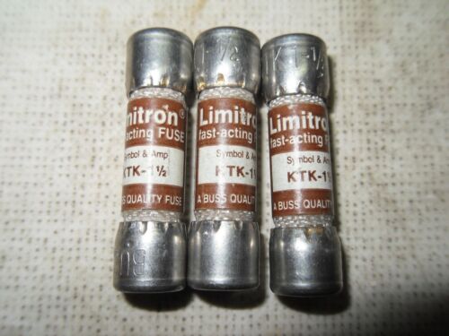 3 Bussmann Limitron KTK-1 1/2 Fuses