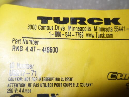 Turck RKG 4.4T-4/S600 MOLDED CORDSET
