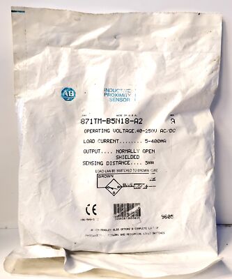 Allen-Bradley 871TM-B5N18-A2 40-250 V AC/DC Shielded Inductive Proximity Sensor