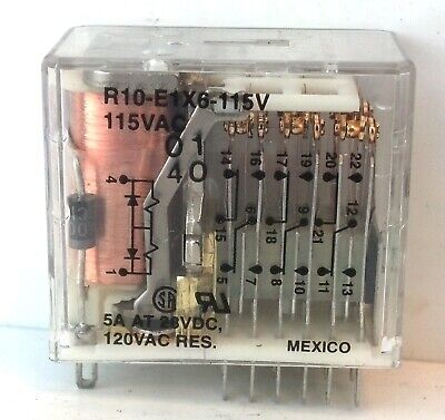 Potter & Brumfield R10-E1X6-115V 115VAC Coil 120VAC Contact 5A 6PDT Power Relay