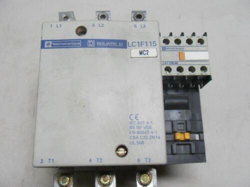 1 TELEMECANIQUE AND Square D LC1-F115 CONTACTOR W/ LA1-DN40 AUX CONTACT
