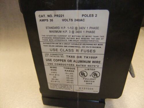 Boltswitch Pull Out Switch PR221 30A 240V 2 Pole