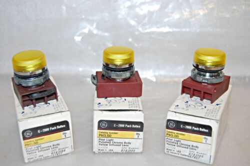 GE P9CLGD Yellow Pilot Light LOT OF 3