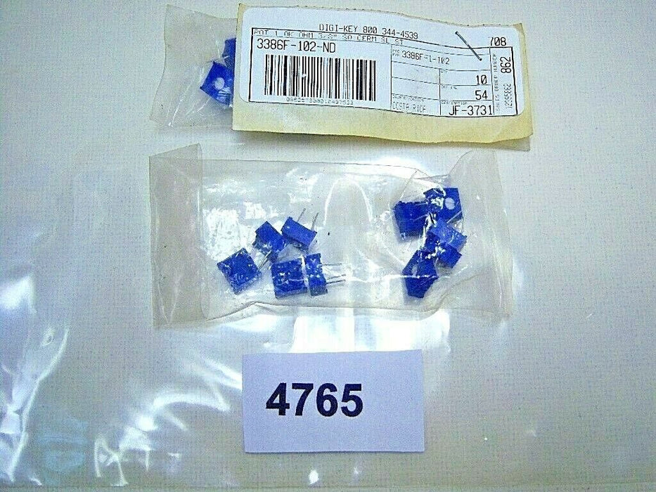 20 Bourns Potentiometer 3386F-102-Nd +10 Unkp/N