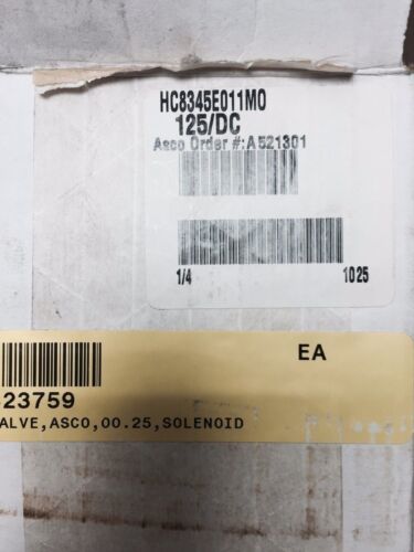 ASCO Hc8345E011M0 Hc8345E011Mo Solenoid Valve
