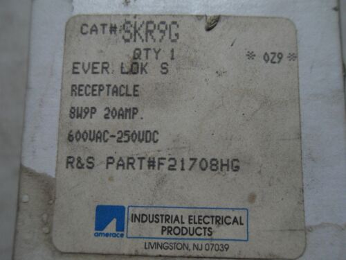 1 AMERACE RUSSELL STOLL RECEPTACLE SKR9G EVER-LOK 20A 600VAC