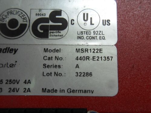 1 Allen-Bradley MSR122E SAFETY RELAY