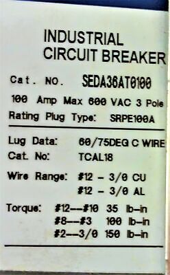 GE SEDA36AT0100 Circuit Breaker