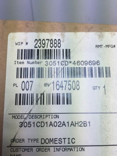 Rosemount 3051Cd1A02A1Ah2B1 Pressure Transmitter