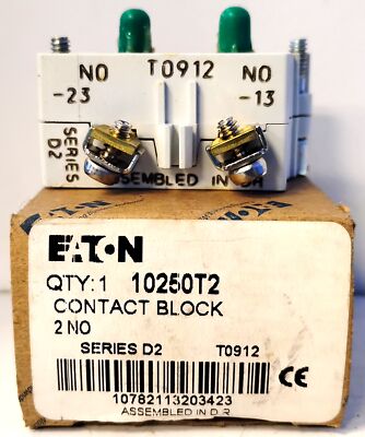 Eaton 10250T2 600 V 2NO Contact Block for 10250 Pushbutton Switches