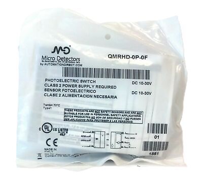 AutomationDirect QMRHD-0P-0F 10-30 VDC Photoelectric Through-Beam Sensor Pair