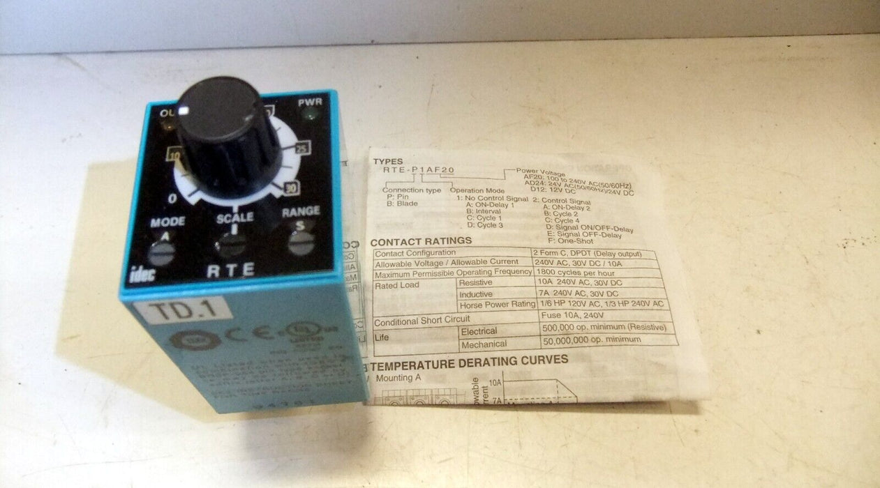 IDEC Electronic Timer RTE-P1AF20