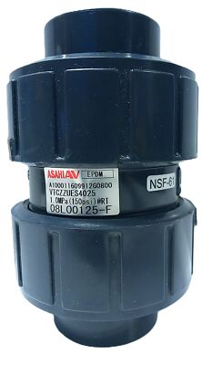 ASAHI VTCZZUES4025 1210007 1 in PVC True Union Ball Check Valve w/ EPDM O-rings