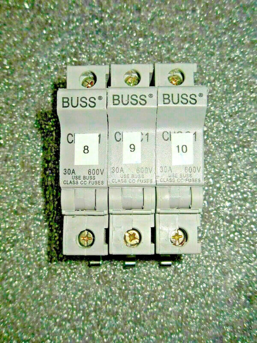 3 Bussmann CHCC1 30A 600V Fuse Holders