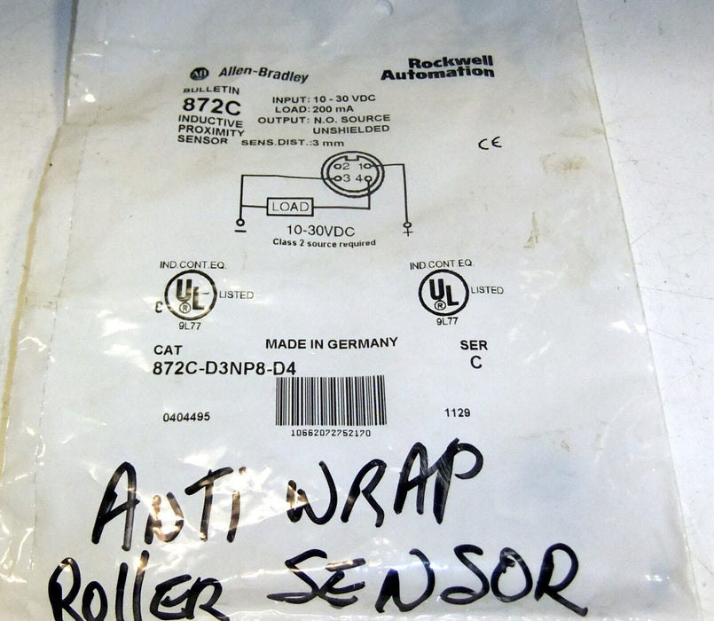 Allen-Bradley 872C-D3NP8-D4 Inductive Proximity Sensor