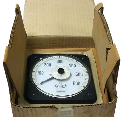 Crompton 077-05FA-LSSJ 0-600 A 4-1/2 in Square Panel Mounted Ammeter