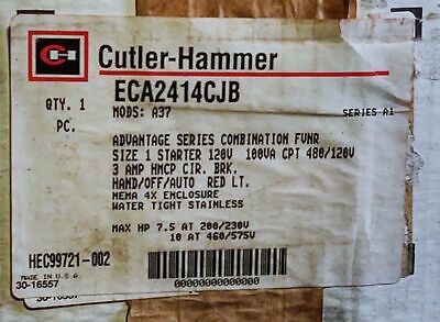 Cutler-Hammer ECA2414-CJB Starter Motor Controller in Enclosure